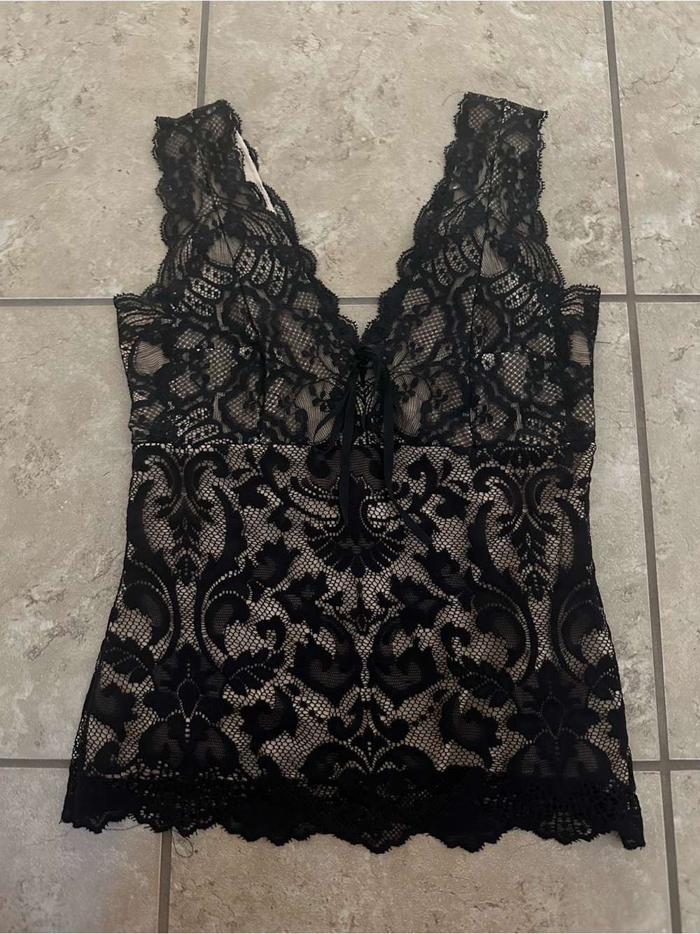 Ann Ferriday Black Lace V-Neck Camisole